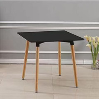 Table à manger moderne de luxe en MDF avec pieds en bois de hêtre, mobilier de restaurant pour la maison, les cafés et l'hôtellerie