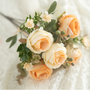 Combo <span class=keywords><strong>de</strong></span> fleurs artificielles faites à la main pour le bricolage <span class=keywords><strong>de</strong></span> bouquets <span class=keywords><strong>de</strong></span> <span class=keywords><strong>mariée</strong></span> <span class=keywords><strong>de</strong></span> mariage Mélange <span class=keywords><strong>de</strong></span> roses en soie <span class=keywords><strong>rose</strong></span> <span class=keywords><strong>et</strong></span> <span class=keywords><strong>de</strong></span> pivoines avec tiges - Product Image 5