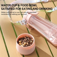 Bouteille d'eau et récipient pour nourriture pour chien portable avec pulvérisateur rafraîchissant - 3-en-1 - Gobelet pour animaux de compagnie pour la promenade