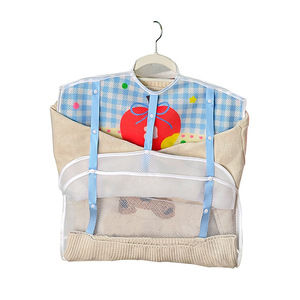Bolsa de malla rectangular con gancho para secar ropa, transpirable, organizador de ropa para suéteres de lana, tendedero plegable. - Product Image 1