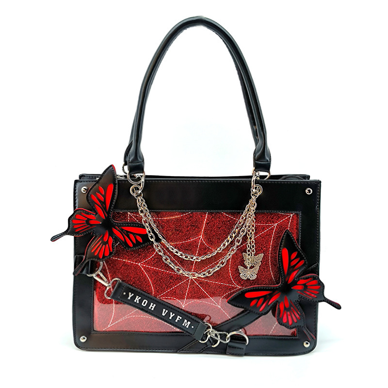 Papillon noir rouge