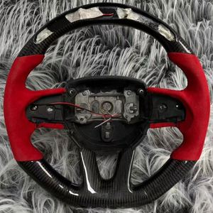 Envío Rápido para Volante Deportivo de Fibra de Carbono con Agarre Rojo y LED para <span class=keywords><strong>Dodge</strong></span> Hellcat Challenger Charger - Product Image 1
