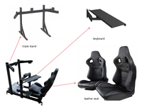Cabina de Simulación de Carreras Personalizada de Aluminio 4080 Estilo Fórmula, Configuración Completa con Asiento, Soporte para Tres Monitores, Teclado, Simulador de Carreras