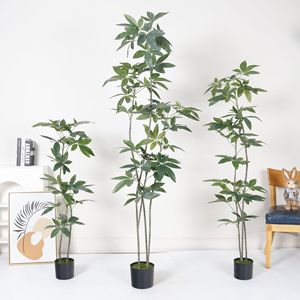 Árbol de la Fortuna Artificial Dream Castle, Planta Decorativa de Interior, Hojas de Plástico PVC y Seda PU, Tronco Simulado, Base Reforzada - Product Image 2