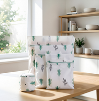 Ensemble de sacs à linge à imprimé cactus, filet de lavage en maille fine pour machine à laver, pour la protection des soutiens-gorge et des vêtements