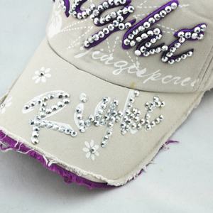 Nouveau produit : Casquettes de baseball et casquettes Dad Hats en denim vierge, souples, non structurées, délavées, vieillies, vintage, sportives, avec lettres, taille ajustable - Product Image 3