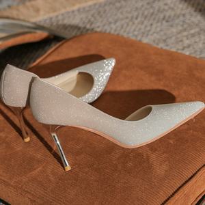 Tacones Altos de Verano, Elegantes y Sensuales, Zapatos de Punta Cerrada para Boda, Diseño Antideslizante para Banquetes - Product Image 6