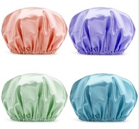 Bonnet de douche de bain extra large en satin solide Offre Spéciale bonnet de bain à double couche bonnet de bain