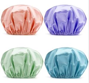 Bonnet de douche de <span class=keywords><strong>bain</strong></span> extra large en satin solide Offre Spéciale bonnet de <span class=keywords><strong>bain</strong></span> à double couche bonnet de <span class=keywords><strong>bain</strong></span> - Product Image 3