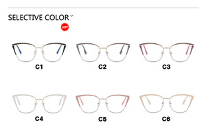 Nuovi Occhiali Anti-Luce Blu 2025 con Montatura Cat-Eye <span class=keywords><strong>e</strong></span> Lenti Piatte, Montatura in Metallo Personalizzata Bianca, <span class=keywords><strong>Rossa</strong></span> <span class=keywords><strong>e</strong></span> Grigia per Donna - Product Image 3