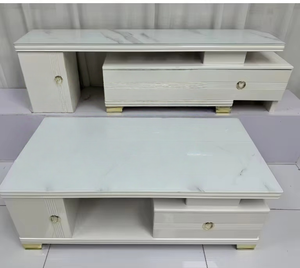 Juego de Mesa de <span class=keywords><strong>Centro</strong></span> Cuadrada de Madera para Sala de Estar, Diseño Moderno de Fábrica, Mesa de Café para el Hogar - Product Image 1