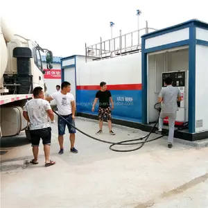 Çin OEM fabrika düşük fiyat mobil dolum istasyonu yakıt petrol istasyonu ile 3 meme yakıt dağıtıcı