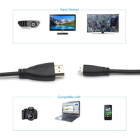 Micro HD-MI à HD-MI Câble pour Appareils Photo Numériques Téléphone Portable HDTV câble de Connexion 1080P/3D