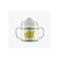 Gobelet d'apprentissage pour bébé Premium Rossifumi VR46 Heritage Collection 1 an, blanc - Gobelet d'alimentation pour tout-petit de haute qualité, sans BPA, en PP et mélamine
