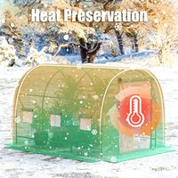 Serre tunnel en PE robuste et imperméable pour l'extérieur, grande serre à entrée piétonne pour l'extérieur avec fenêtres en maille ventilée