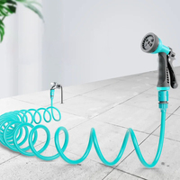Tuyau d'eau de jardin EVA à ressort bouclé DD1356, pulvérisateur résistant à la Corrosion, pistolet à eau, tuyau de jardin à remontage automatique
