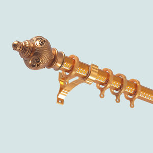 <span class=keywords><strong>Varilla</strong></span> romana de poste de cortina única tallada moderna con remates y soportes de <span class=keywords><strong>aluminio</strong></span> torcidos <span class=keywords><strong>Varilla</strong></span> de cortina única larga para un toque elegante - Product Image 1