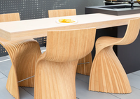 Tabouret de bar paramétrique en bois sculpté à la main, mobilier d'intérieur, chaise au design ondulé