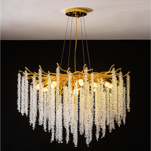 Lustre en cristal avec anneau d'arborisation lustre de luxe suspension <span class=keywords><strong>pour</strong></span> hôtel salon salle à manger villa lustre en cristal - Product Image 1