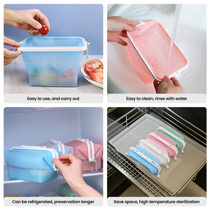 Factory Wholesale Reusable Silicone Food Storage Bags Leakproof Freezer Safe BPA Free Sandwich Bag Custom Logo OEM ODM - Product Image 4