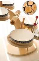 Children's Wooden Orff Music Percussion Instruments 10-Piece Drum Set with Gong Hands Clapping Educational Toy for 2-13 Years