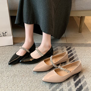 1688-40 Sexy vente chaude nouvelles chaussures plates brillant strass talons bas femmes chaussures grande taille 35 à 45 confort semelle souple usine directe - Product Image 3