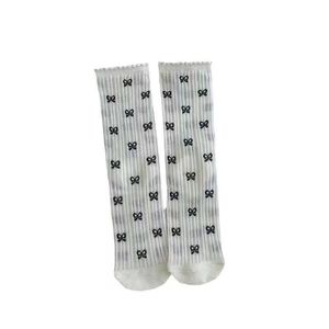 Chaussettes mi-mollet pour femmes, en coton, avec nœud et pois, respirantes, antidérapantes, anti-transpiration, style jeune - Product Image 5