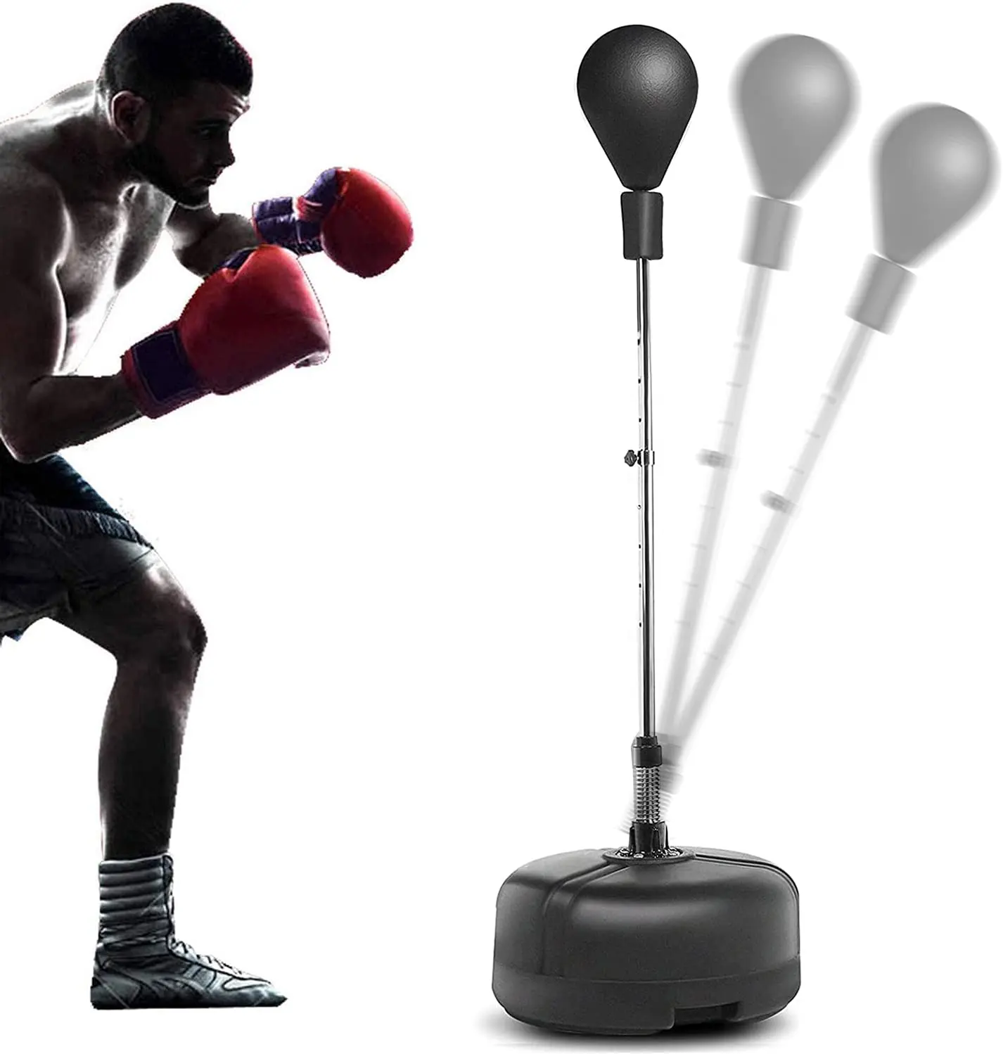 Free Stand Punching Exercise Height Adjustment Fierce Reflex Bag Heavy Duty Sandbag Boxing Punching Bag