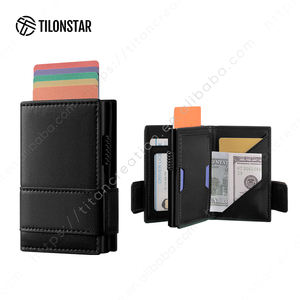 TILONSTAR TVC332 Porte-cartes d'affaires portable en cuir de grande capacité personnalisé Porte-cartes de crédit bancaire Portefeuille pour hommes - Product Image 1