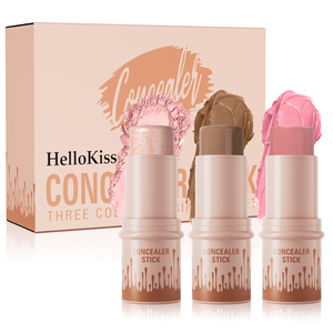 Yabili 3pcs Mineral Contour Cream Stick Set <b>Long</b> Lasting Natural Waterproof Buildable Contour Face Highlighter & Blush Makeup - Product Image 1