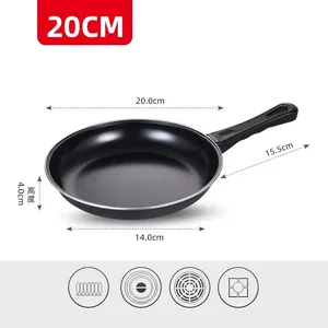 フライパン調理器具セットアルミノンスティックブラックカラーフライパンソフトタッチハンドル - Product Image 5