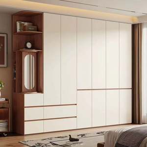 Space-Saving Customizable Melamine <b>Wardrobe</b> Factory-Direct Glass Door & <b>Drawer</b>, Compact Clothes Storage for <b>Small</b> Bedroom - Product Image 1