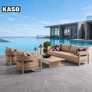 Canapé d'extérieur modulaire de luxe en teck massif, étanche, moderne, populaire, pour bord de piscine, personnalisable, vente en gros - Product Image 1