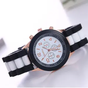 Jam Tangan Wanita Geneva Quartz Jeli Dua Warna