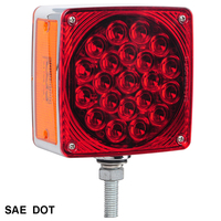 Feu de stationnement et de clignotant carré à double face à LED avec marqueur latéral, montage sur piédestal, lampe de marqueur latéral pour remorque et camion, SAE/DOT/FMVSS108