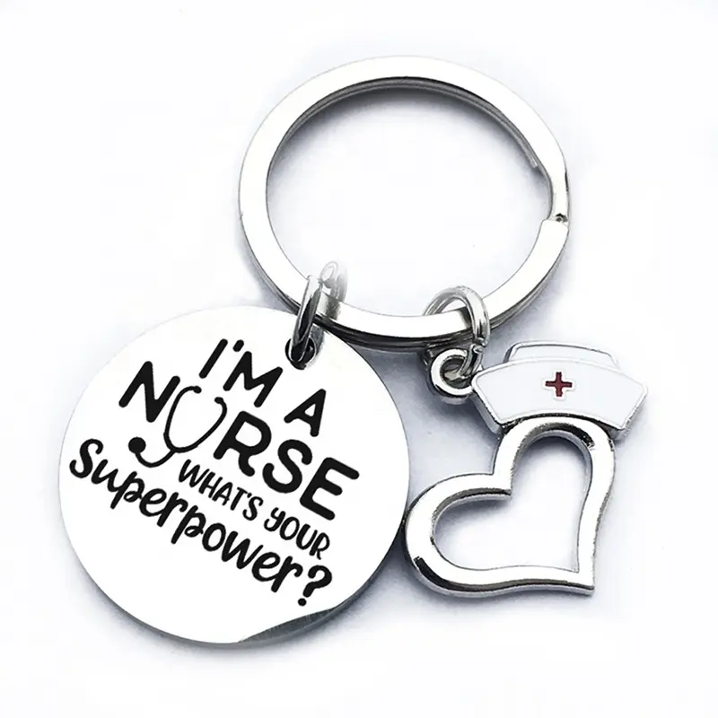 Nurse Cap Keyring Nurse Gift Nursing Keychain Key Ring Present Key Chains Charm