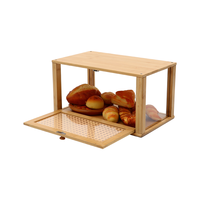 Boîte de rangement pour pain en bambou naturel, écologique, avec porte en rotin et fenêtre transparente, pour la conservation de la fraîcheur en cuisine, directement de l'usine