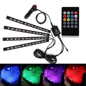 Yobis kit de led rgb, atmosfera interna, luzes de neon, para carro, underdash 5050, 12, iluminação remota