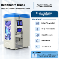 Kiosque en libre-service, kiosque de santé, kiosque de télémédecine, écran tactile, diagnostic à distance pour hôpital, clinique, pharmacie