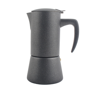 Cafetière Moka, lot de 2, en acier inoxydable noir, pour expresso, à poser sur le poêle, design minimaliste avec couvercle - Product Image 2