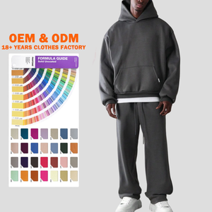 Conjunto Deportivo Personalizado de Algodón para Hombre, Sudadera con Capucha Extra Grande y Pantalones Anchos, Nuevo Conjunto Deportivo de Moda, Premium, para Correr - Product Image 1