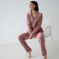 אישית חורף בית Nightwear עבה טרקלין ללבוש 100% פוליאסטר פלנל נשים הלבשת סטי ארוך פיג 'מה סט