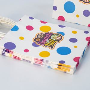 Sac en papier kraft brun avec poignées, recyclé, logo personnalisé, imprimé, pour les repas de <span class=keywords><strong>restaurant</strong></span>, les courses à emporter, les courses à emporter - Product Image 3