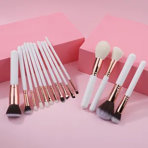 15pcs Set Of Professional Natural Hair Soft Bristles Wooden Handle Makeup Brushes Set Powder Foundation Eye Blending Brushes