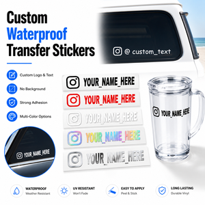 Autocollants de transfert imperméables personnalisés pour vitres de voiture, gobelets, tasses, étiquettes de logo et de nom personnalisés - Product Image 1