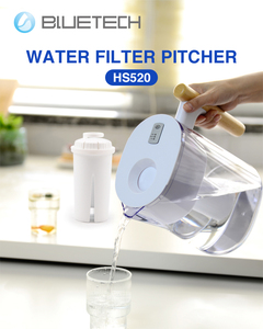 带 LED 指示灯和木柄的滤水罐，提醒更换滤芯，碱性水罐 3.5L，家用厨房用 - Product Image 3
