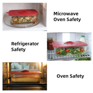 Cubiertas <span class=keywords><strong>de</strong></span> <span class=keywords><strong>Silicona</strong></span> Reutilizables para Alimentos, Aptas para Microondas, Rectangulares, con Tapa <span class=keywords><strong>de</strong></span> Succión para Almacenamiento <span class=keywords><strong>de</strong></span> Alimentos - Product Image 5