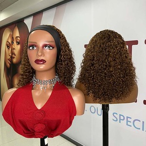 Peluca de cabello humano con <span class=keywords><strong>banda</strong></span> para la cabeza, estilo <span class=keywords><strong>pixie</strong></span> rizado - Product Image 6