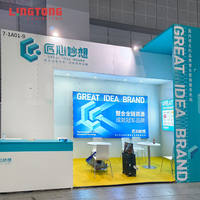 Stan Pameran Modular Kios Kustom Profil Aluminium Kain Tension Tahan Lama Ramah Lingkungan untuk Pameran Dagang dan Periklanan