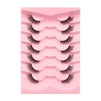 Oeil de chat de style américain avec faux cils demi-coupés Queue allongée avec demi-yeux Incliné Mouche naturellement épaisse Faux cils